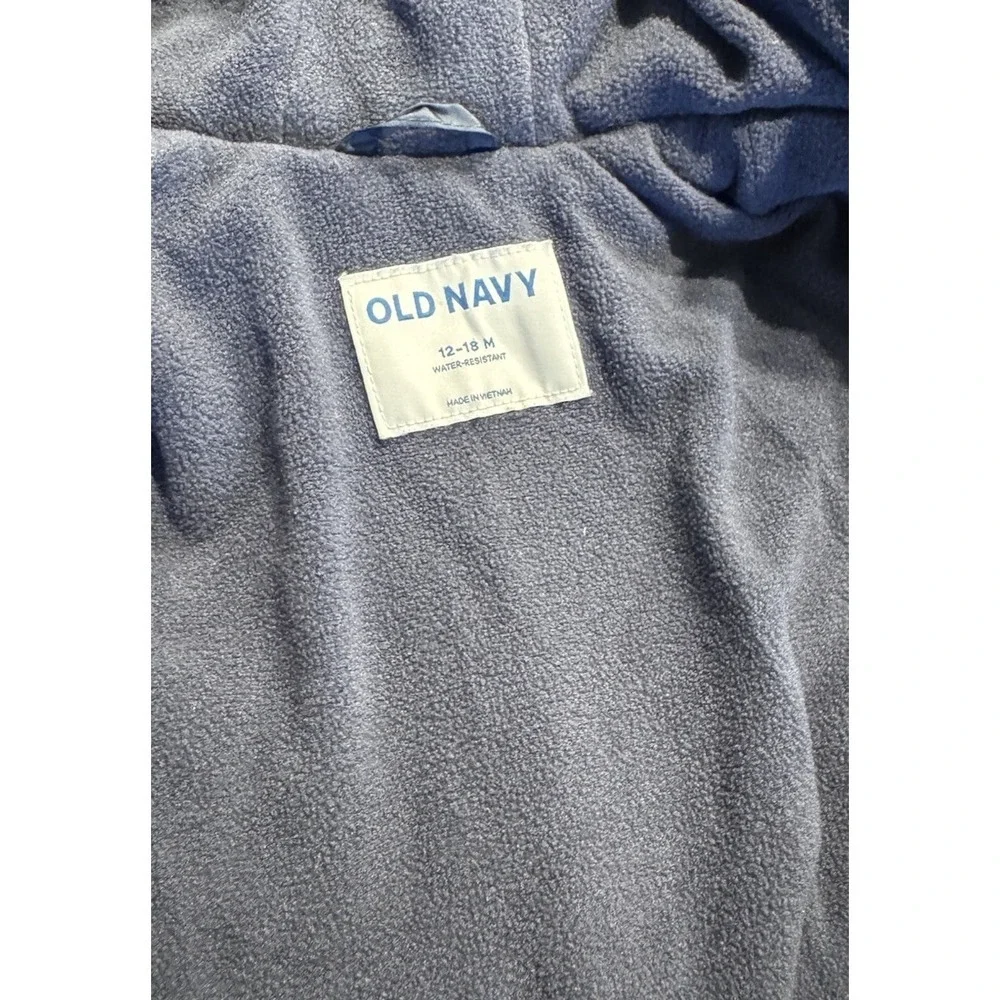 Old Navy Colorful Chevron Puffer Jacket Winter Fleece Lined Size 12 18 Months